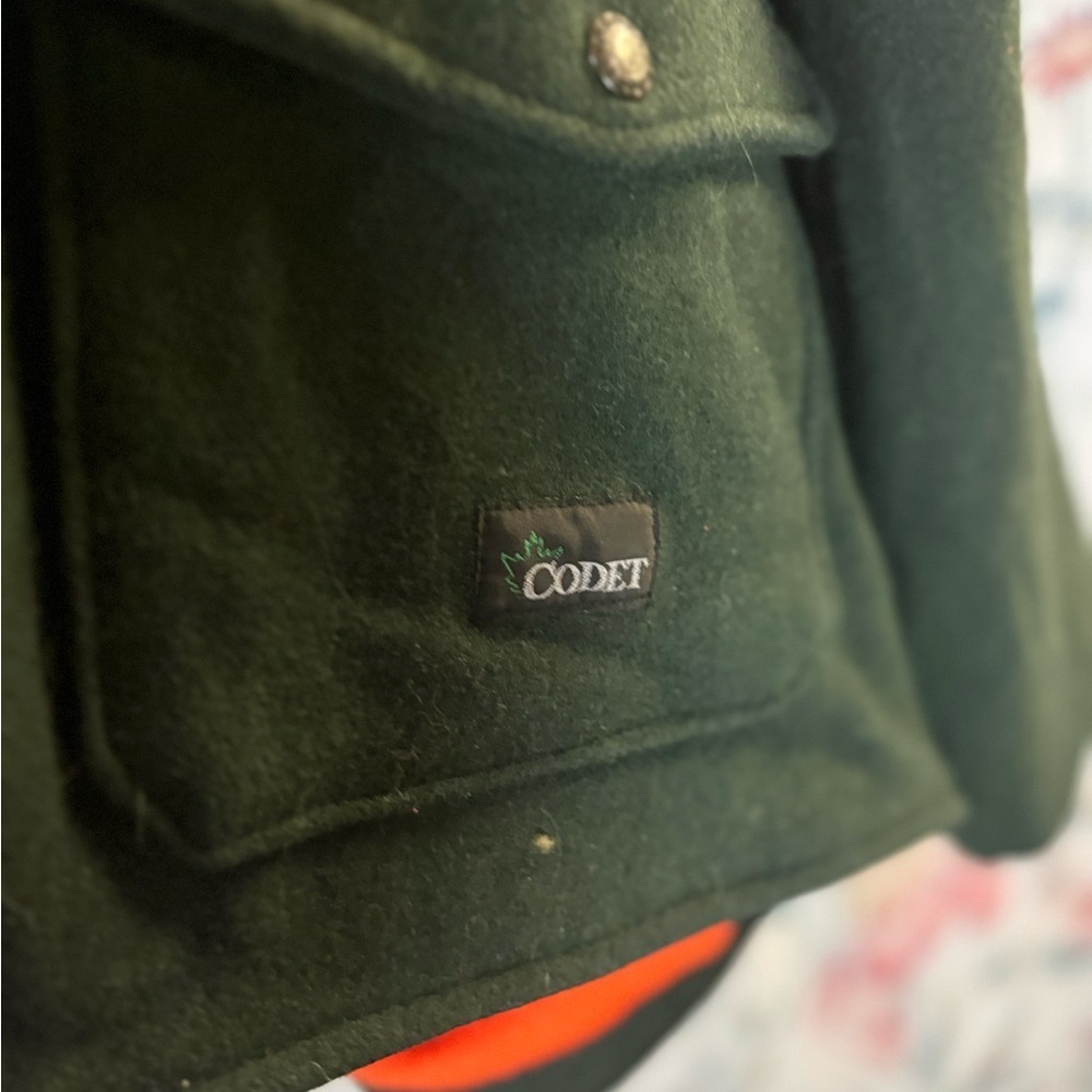Vintage Green Jacket with Orange Lining - Picture 3 of 9